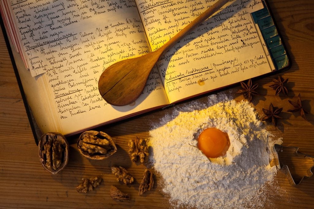 An old handwritten cook book